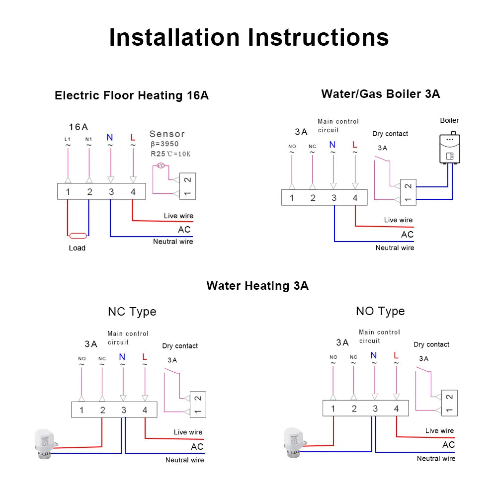 WiFi Smart Thermostat suitable for Google Home, Alexa