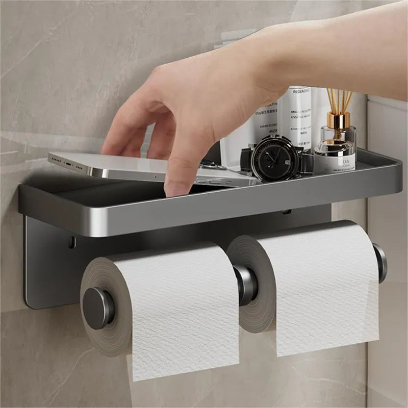 Bathroom Paper Holder &amp; Shelf