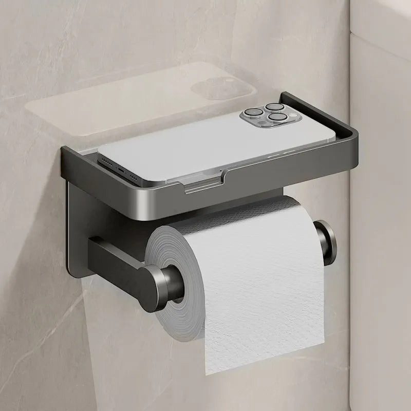 Bathroom Paper Holder &amp; Shelf