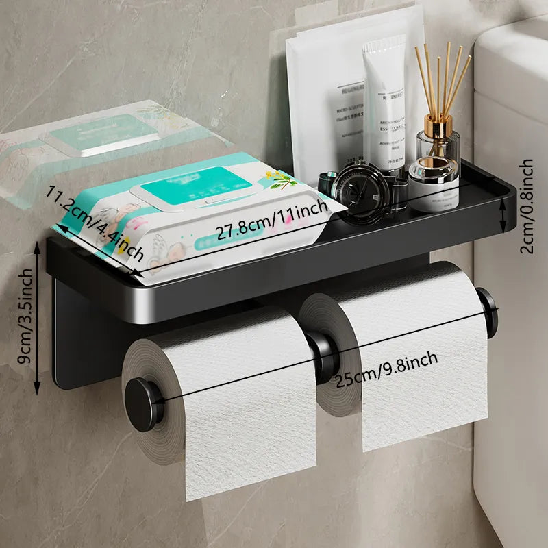 Bathroom Paper Holder &amp; Shelf