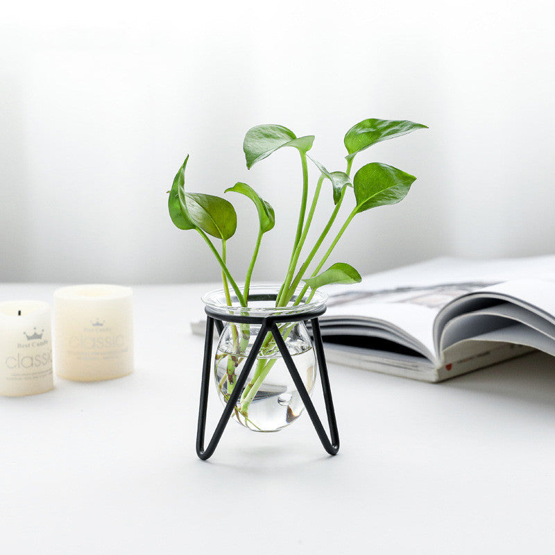 Small Metal Hydroponic Vase